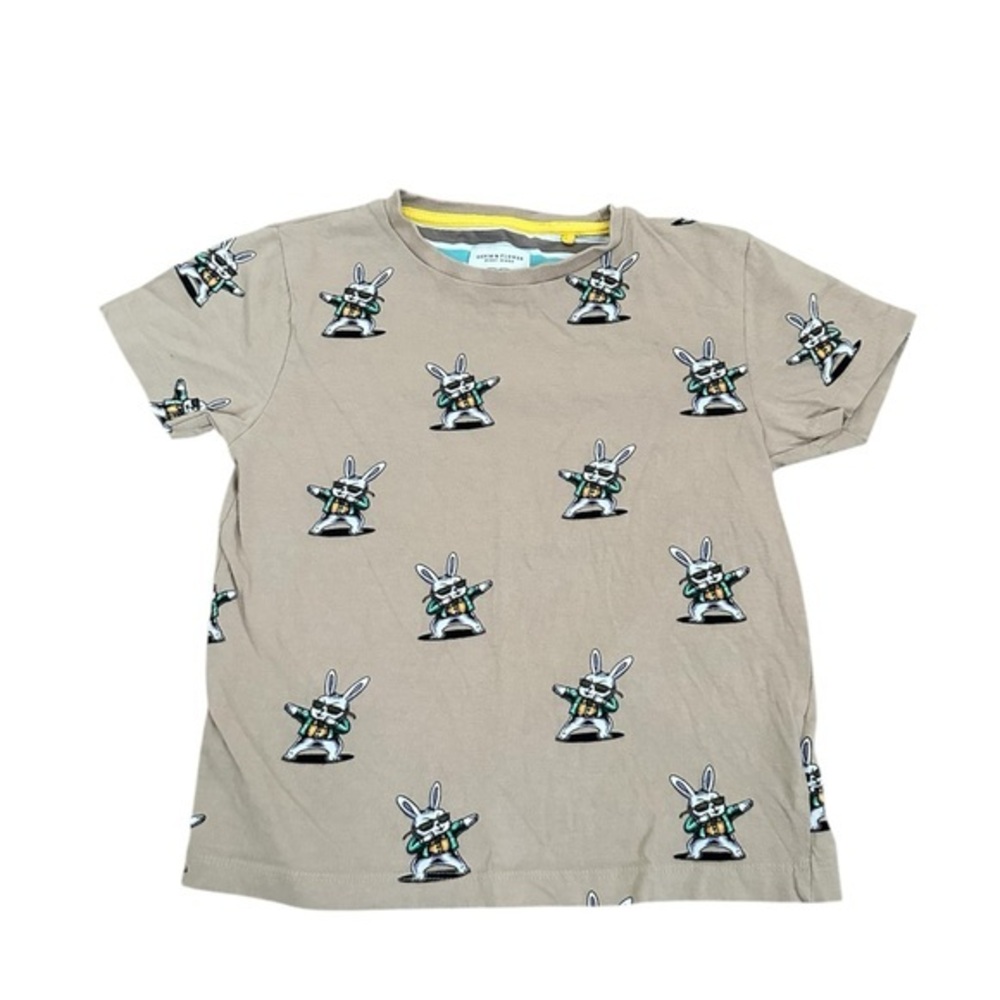 Denim & Flower Beige Short Sleeve Bunny Tee